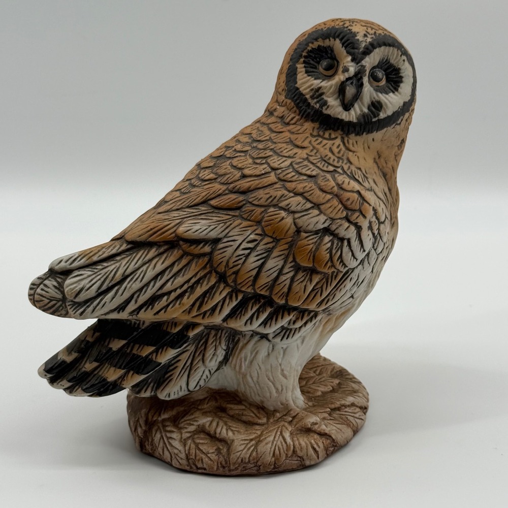 Vintage Owl Figurine Ceramic Bird Animal Nature Brown Decor Cottagecore Statue